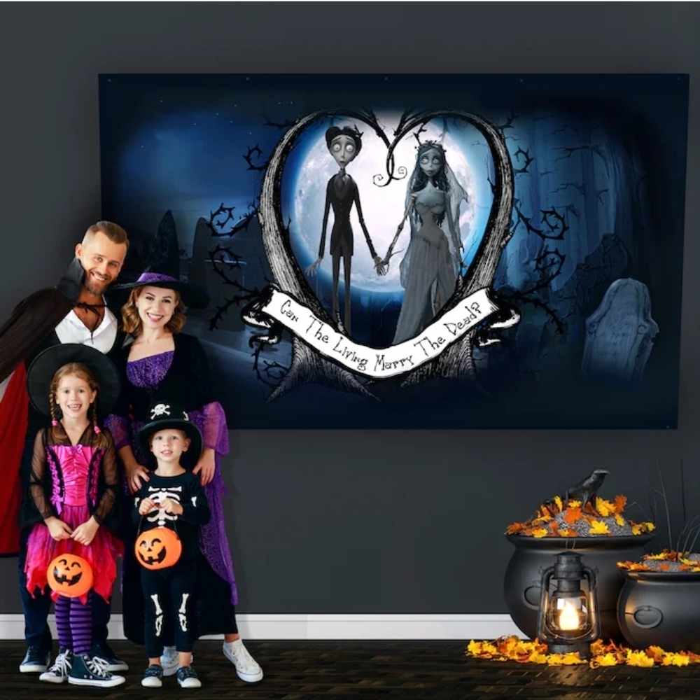 Corpse Bride Backdrop Wall Art Large 5x8 Feet Halloween Party Decor